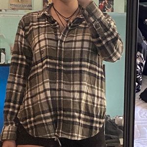 Distressed Green Flannel